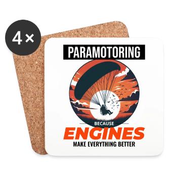 Pilote de paramoteur Paramoteur Parapente motorisé - Dessous de verre (lot de 4) - blanc - Devant