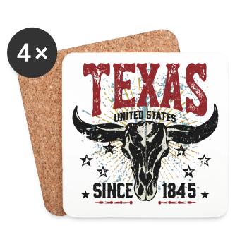 Texas, États-Unis Depuis 1845 États-Unis Amérique - Dessous de verre (lot de 4) - blanc - Devant