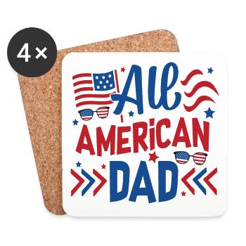 All American Dad Independence Day America - Coasters (set of 4) - white - Front