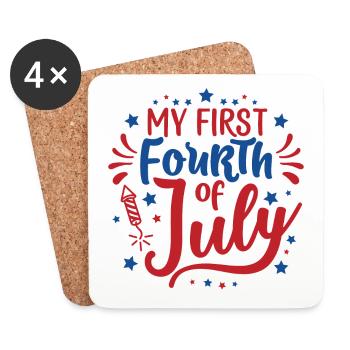 My First Fourth of July Independence Day America - Coasters (set of 4) - white - Front