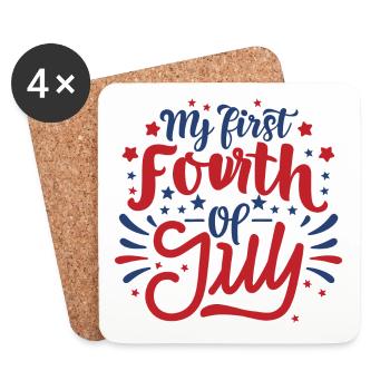 My First Fourth of July Independence Day America - Coasters (set of 4) - white - Front