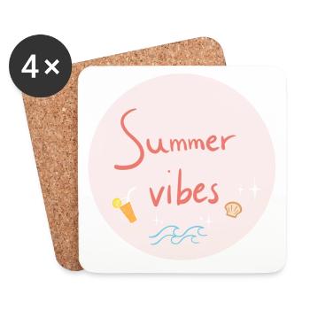 Summer Vibes - Untersetzer (4er-Set) - Weiß - Vorne