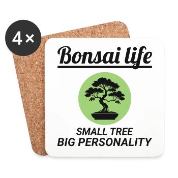 Japanese Bonsai Gardener Tree Collector Gardening - Coasters (set of 4) - white - Front