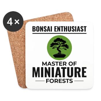 Japanese Bonsai Gardener Tree Collector Gardening - Coasters (set of 4) - white - Front