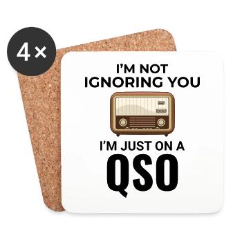 Opérateur radio amateur Fréquence des ondes radio - Dessous de verre (lot de 4) - blanc - Devant