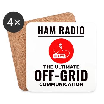 Opérateur radio amateur Fréquence des ondes radio - Dessous de verre (lot de 4) - blanc - Devant
