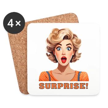 Surprendre! - Dessous de verre (lot de 4) - blanc - Devant