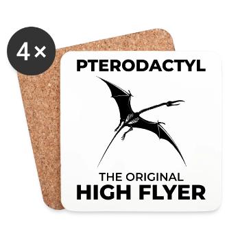 Pterodactyl Dinosaur Fossil Hunting Paleontology - Coasters (set of 4) - white - Front