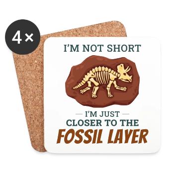 Dinosaur Dino Paleontologist Fossil Hunting - Coasters (set of 4) - white - Front
