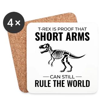 T-Rex Tyrannosaure Squelette Fossiles Dinosaure Dino - Dessous de verre (lot de 4) - blanc - Devant
