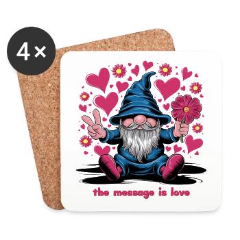 Valentinstag Gnom Liebe Gnome-Liebhaber - Untersetzer (4er-Set) - Weiß - Vorne