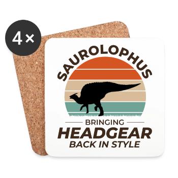 Saurolophus Dinosaur Dino Paleontologist Fossil - Coasters (set of 4) - white - Front