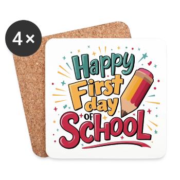 First day of school Children enrollment First graders - Coasters (set of 4) - white - Front