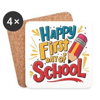 First day of school Children enrollment First graders - Coasters (set of 4) - white - Front