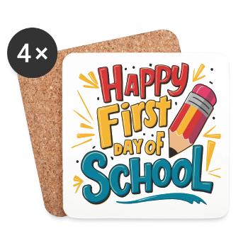 First day of school Children enrollment First graders - Coasters (set of 4) - white - Front