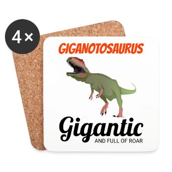 Giganotosaurus Dinosaur Dino Paleontologist Fossil - Coasters (set of 4) - white - Front