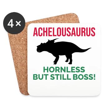 Achelousaurus Dinosaur Dino Paleontologist Fossil - Coasters (set of 4) - white - Front