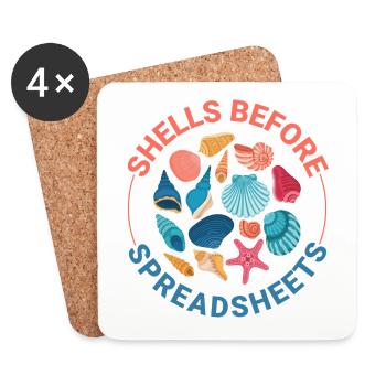 Seashells Collector Beachcomber Sea Shell - Coasters (set of 4) - white - Front