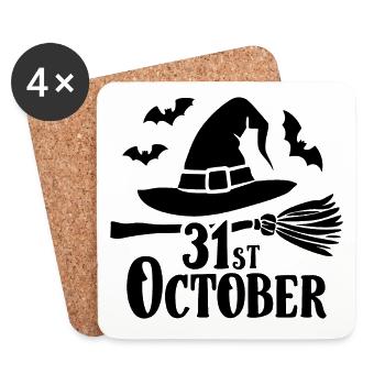 Halloween Saying Quote 31st October - Coasters (set of 4) - white - Front