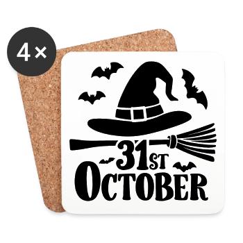 Halloween Saying Quote 31st October - Coasters (set of 4) - white - Front