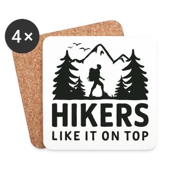 Hikers Hiking Mountains Forests Nature - Coasters (set of 4) - white - Front
