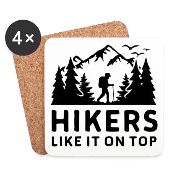 Wanderer Naturfreunde Bergen Wald Outdoor - Untersetzer (4er-Set) - Weiß - Vorne