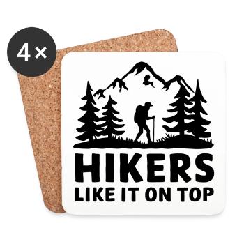 Wanderer Naturfreunde Bergen Wald Outdoor - Untersetzer (4er-Set) - Weiß - Vorne