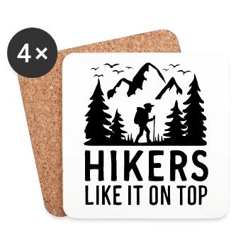Hikers Hiking Mountains Forests Nature - Coasters (set of 4) - white - Front
