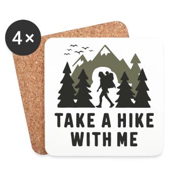 Hikers Hiking Mountains Forests Nature - Coasters (set of 4) - white - Front