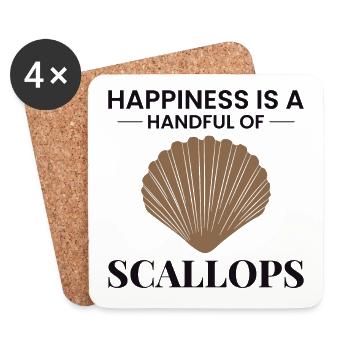 Scallop Seashells Collector Beachcomber Shellfish - Coasters (set of 4) - white - Front