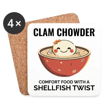 Muschelsuppe Schalentiere urkomische Meeresfrüchtesuppe - Untersetzer (4er-Set) - Weiß - Vorne