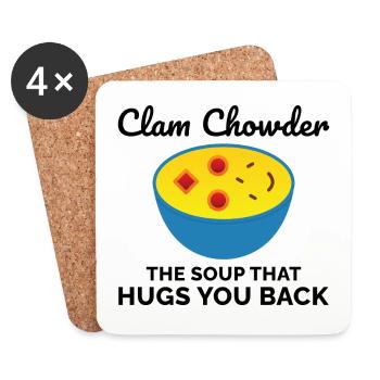 Muschelsuppe Schalentiere urkomische Meeresfrüchtesuppe - Untersetzer (4er-Set) - Weiß - Vorne