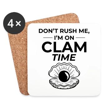 Clam Shell Seashells Collector Beachcomber Beach - Coasters (set of 4) - white - Front