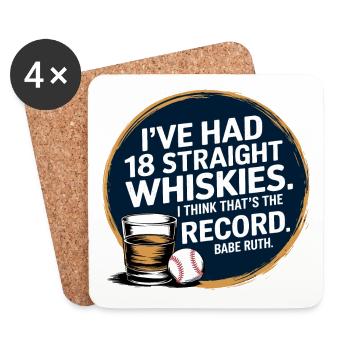 Baseball Babe Ruth Disant Citation Sportive - Dessous de verre (lot de 4) - blanc - Devant