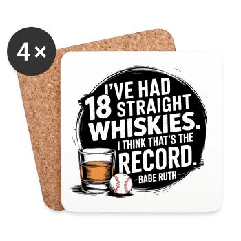 Baseball Babe Ruth Disant Citation Sportive - Dessous de verre (lot de 4) - blanc - Devant
