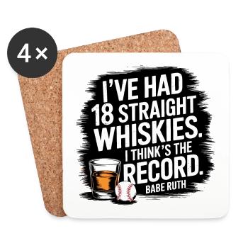 Baseball Babe Ruth Disant Citation Sportive - Dessous de verre (lot de 4) - blanc - Devant