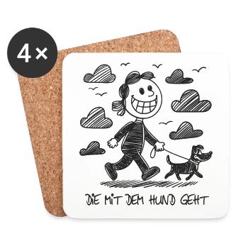 Drôle de dicton de chien pour les amoureux des chiens - Dessous de verre (lot de 4) - blanc - Devant
