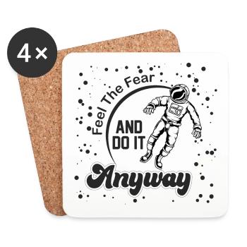 Motivational Astronaut Saying Design - Coasters (set of 4) - white - Front