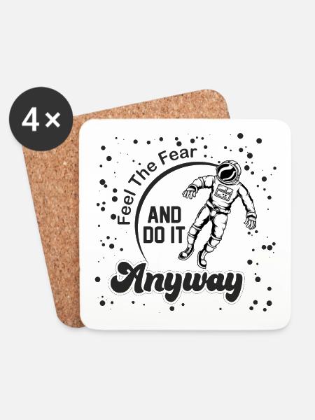 Motivierendes Astronauten Spruch Design - Untersetzer (4er-Set) - Weiß