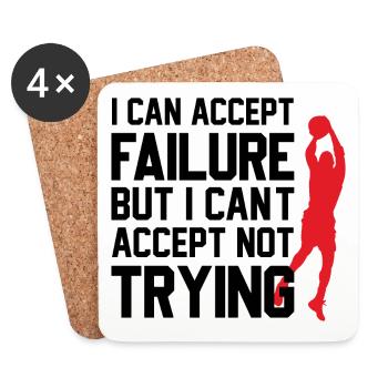 Cool basketball design with motivational saying - Coasters (set of 4) - white - Front
