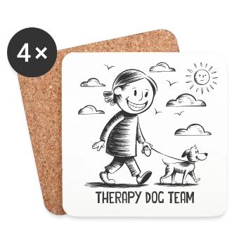 Équipe canine de thérapie Therapiehund - Dessous de verre (lot de 4) - blanc - Devant