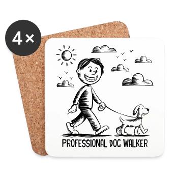 Professional Dog Walker - Untersetzer (4er-Set) - Weiß - Vorne