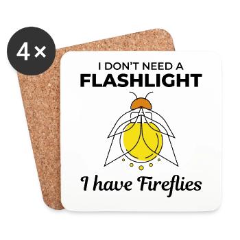 Lucioles Firefly Lightning Bug Insect Collector - Dessous de verre (lot de 4) - blanc - Devant