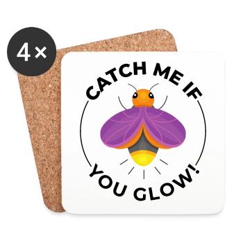 Lucioles Firefly Lightning Bug Insect Collector - Dessous de verre (lot de 4) - blanc - Devant