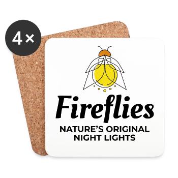 Lucioles Firefly Lightning Bug Insect Collector - Dessous de verre (lot de 4) - blanc - Devant