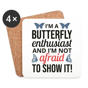 Butterfly Butterflies Insect Collector Entomology - Coasters (set of 4) - white - Front