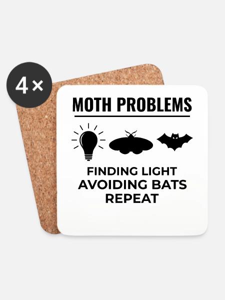 Motte nachtaktives Tier Insektensammler Entomologie - Untersetzer (4er-Set) - Weiß