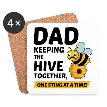 Honeybee Dad Beekeeper Apiculture Insect Collector - Dessous de verre (lot de 4) - blanc - Devant