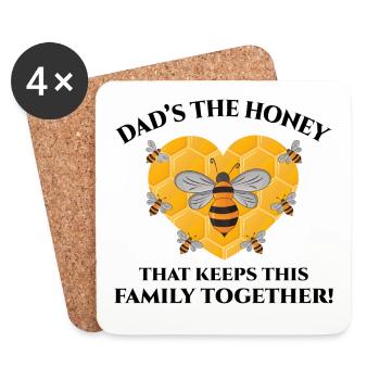 Honeybee Dad Beekeeper Apiculture Insect Collector - Dessous de verre (lot de 4) - blanc - Devant