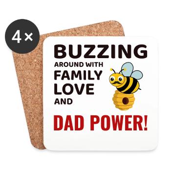Honeybee Dad Beekeeper Apiculture Insect Collector - Dessous de verre (lot de 4) - blanc - Devant